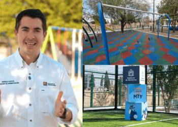 debate público Colosio vs Adrián de la Garza ante fuertes declaraciones de Colosio al decirle "tibio" a su gestión. Imagen de Marcelo Segovia y parques renovados de Monterrey