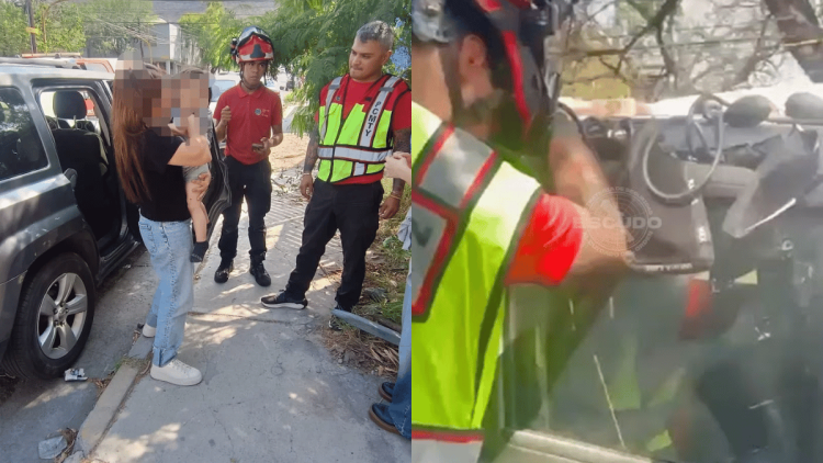PORTADA. rescate a niño por parte de la policía de Monterrey
