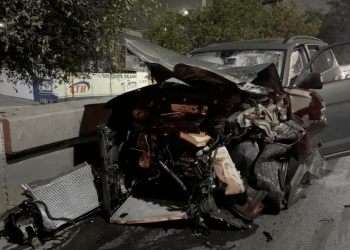 Hoy en la madrugada ocurrio un choque en avenida Garza Sada