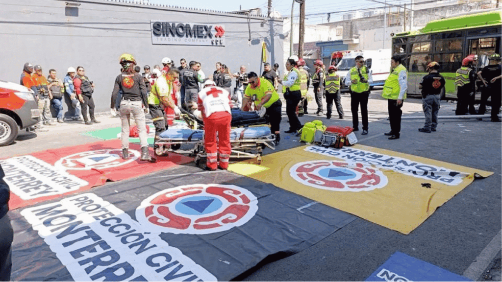 Choque en el centro por un Autobús sin frenos